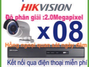 Hệ Thống Trọn Bộ 08 CAMERA HIKVISION 2.0Megapixel