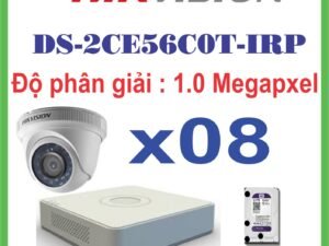 Camera Trọn Bộ 08 CAMERA HIKVISION DS-2CE56COT IRP Giá Rẻ