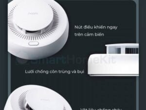 Combo cảm biến khói báo cháy Aqara qua điện thoại